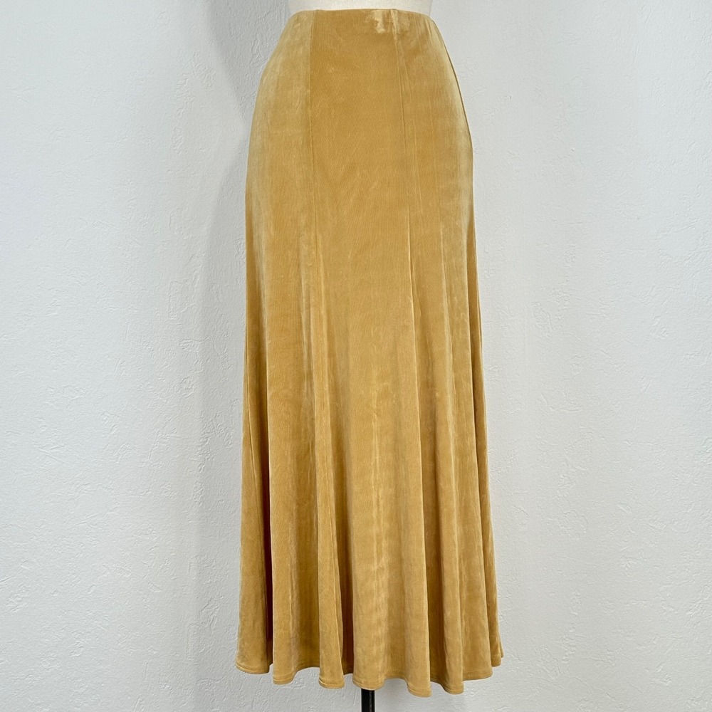 Double D Ranch Women Boho Western Cowgirl Maxi Skirt Sz Large Stretch Silky Knit